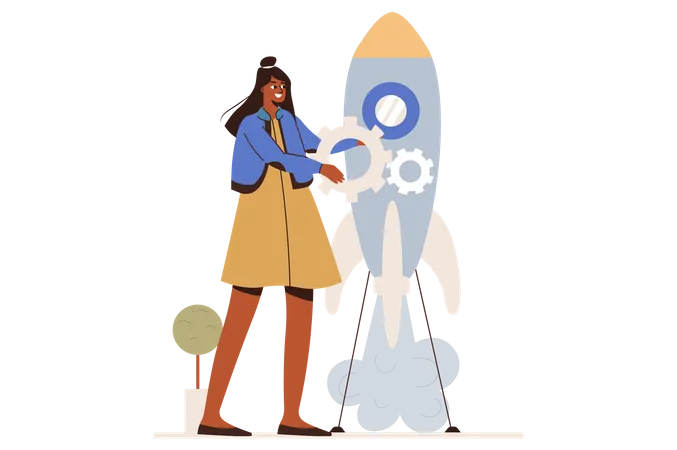 Startup launch  Illustration