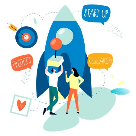 Startup launch  Illustration