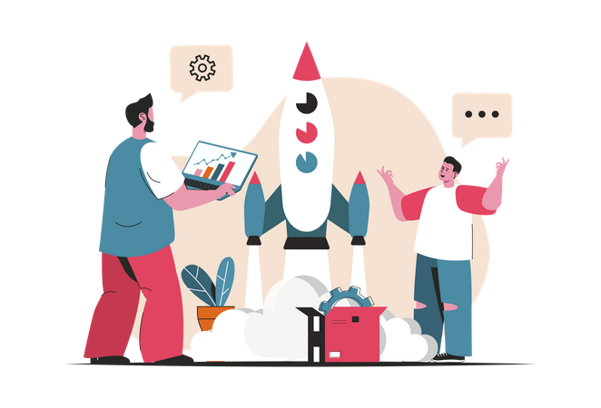 Startup launch  Illustration