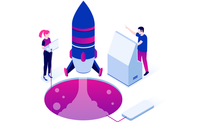 Startup launch  Illustration