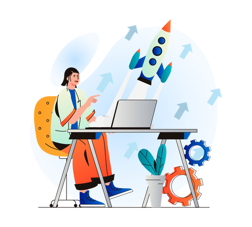 Startup launch  Illustration