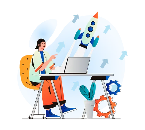 Startup launch  Illustration