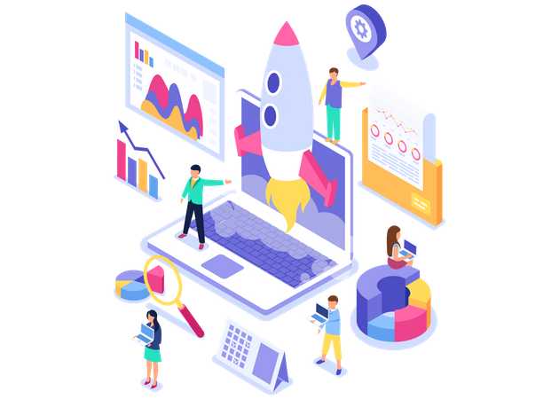 Startup launch  Illustration