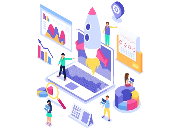 Startup launch  Illustration