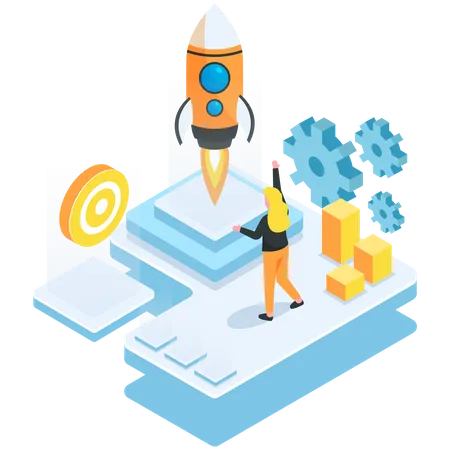 Startup launch  Illustration