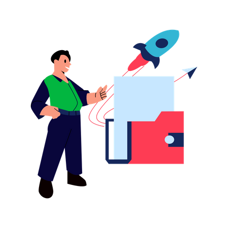 Startup launch  Illustration