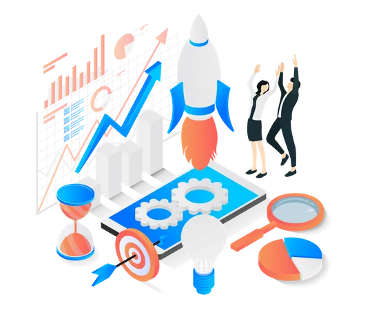 Startup launch  Illustration