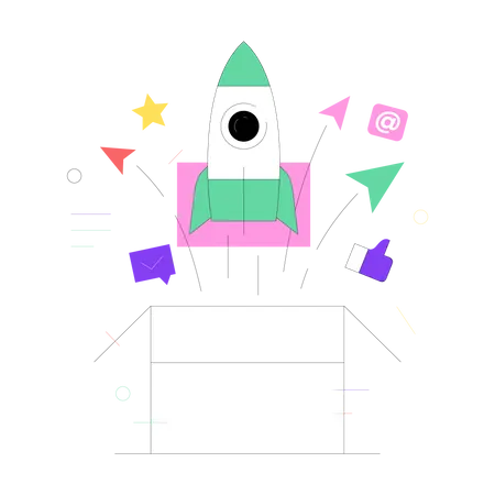 Startup launch  Illustration