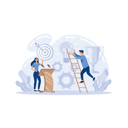 Startup launch teamwork  Illustration