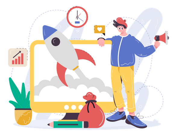Startup Marketing Service Illustration