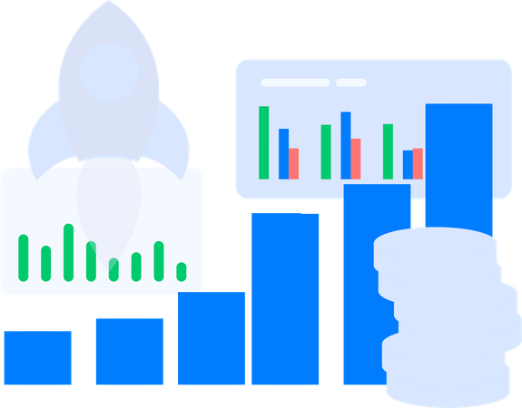 Startup profit data  Illustration