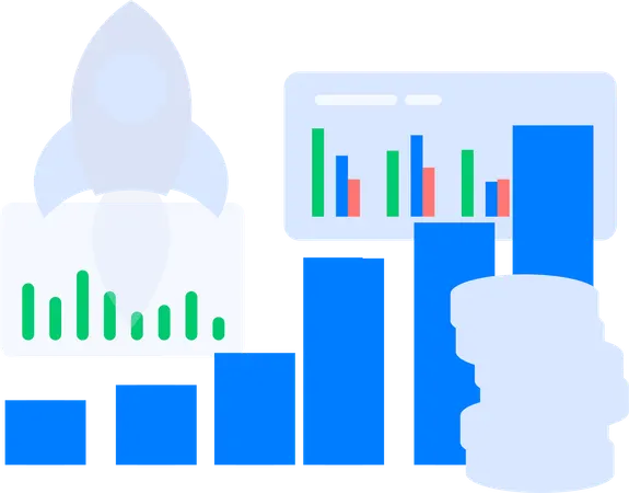 Startup profit data  Illustration