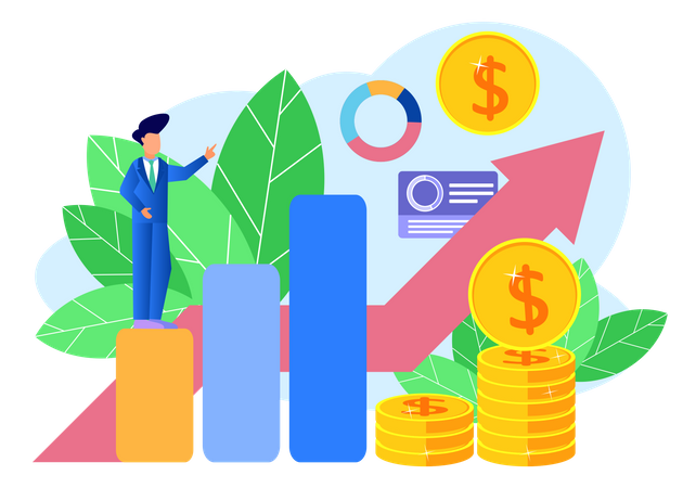 Startup Profit Growth  Illustration