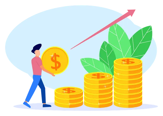 Startup Profit Growth  Illustration