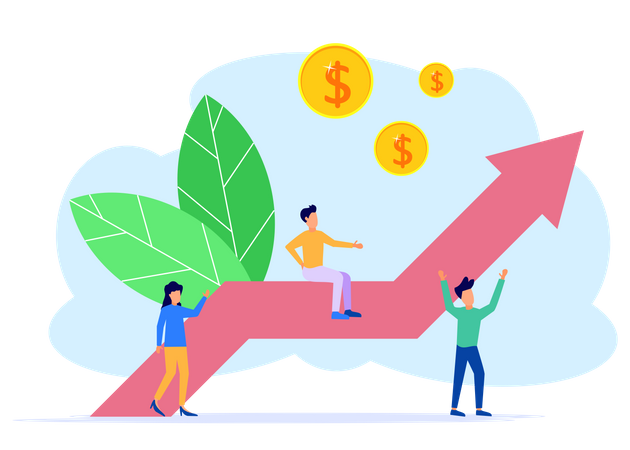 Startup Profit Growth  Illustration