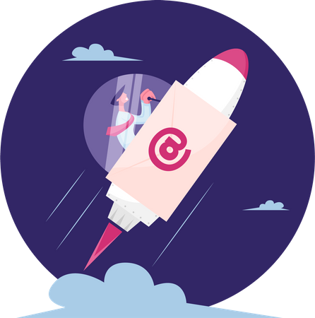 Startup promotion by email  Illustration