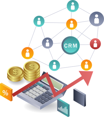 Startup Revenue with CRM Systems  Illustration