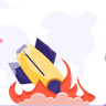 illustration rocket crash