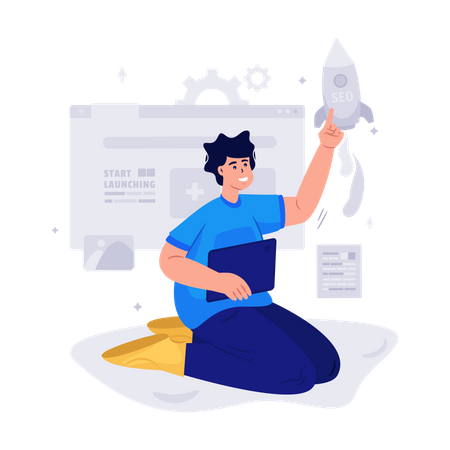 Startup seo Website  Illustration