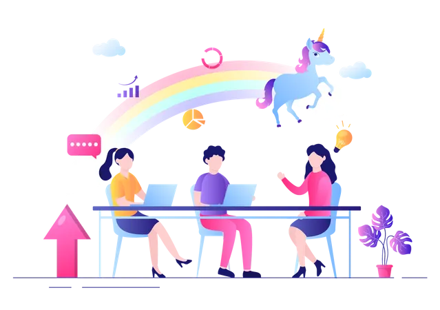 Startup team Illustration