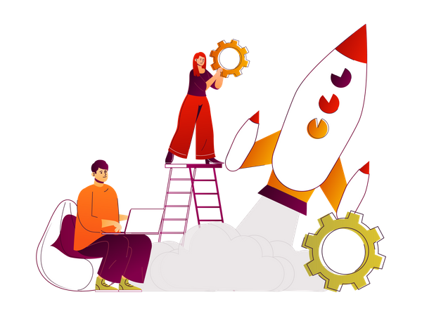 Startup Team  Illustration