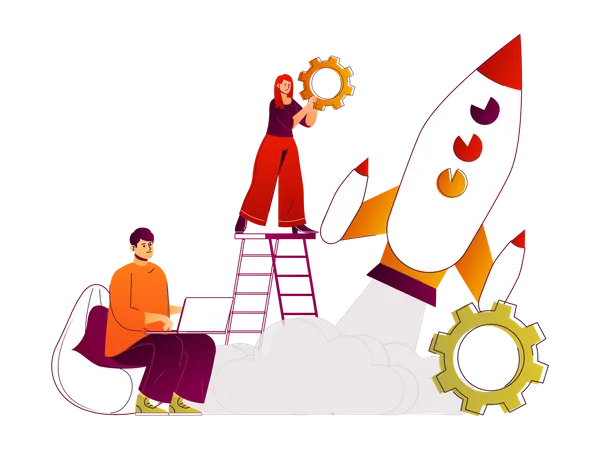 Startup Team  Illustration