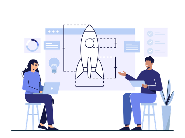 Startup Team  Illustration