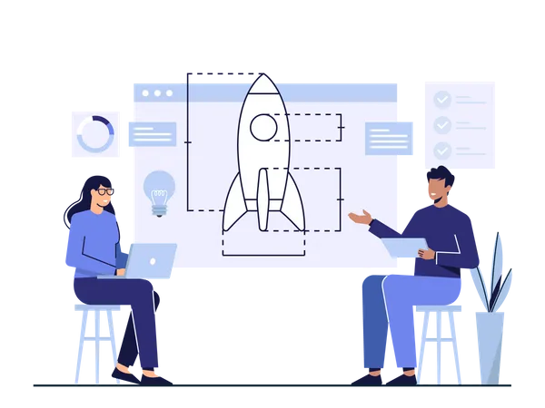 Startup Team  Illustration