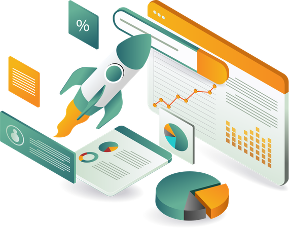 Startup-Wachstum und -Analyse  Illustration