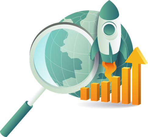 Startup-Wachstum und Startup-Analyse  Illustration