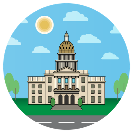 State Capitol Colorado Denver USA  Illustration