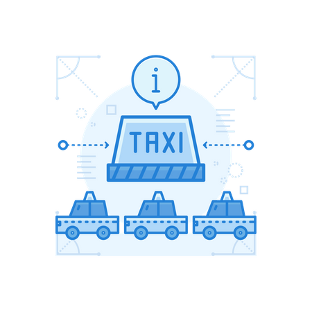 Station de taxi  Illustration