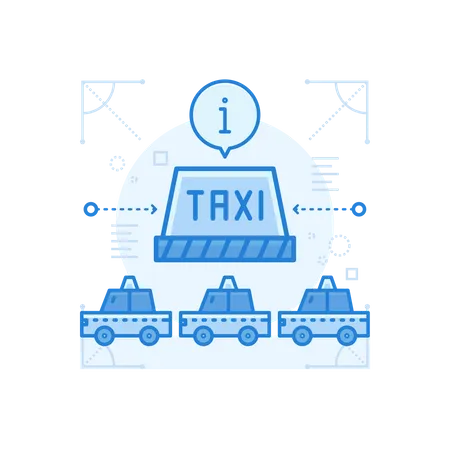 Station de taxi  Illustration