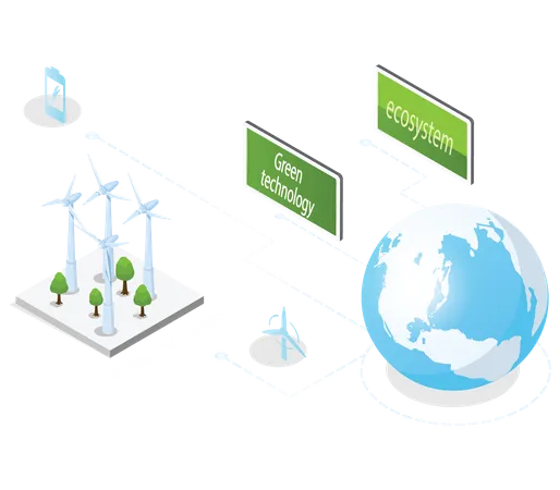 Centrale éolienne  Illustration