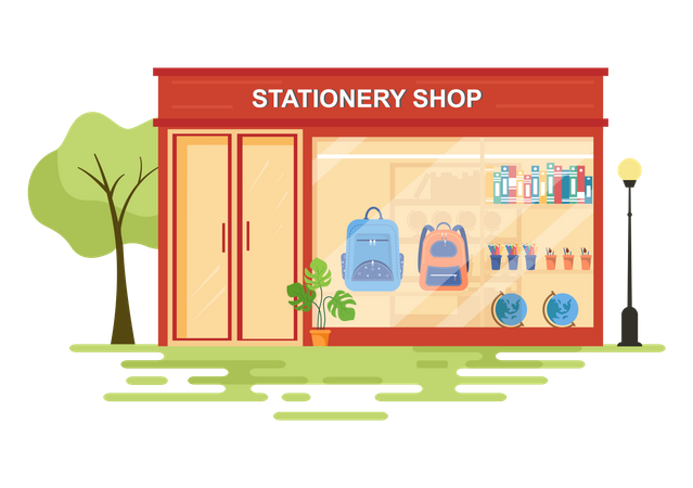 Stationery Store Building  Illustration