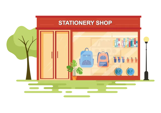 Stationery Store Building  Illustration