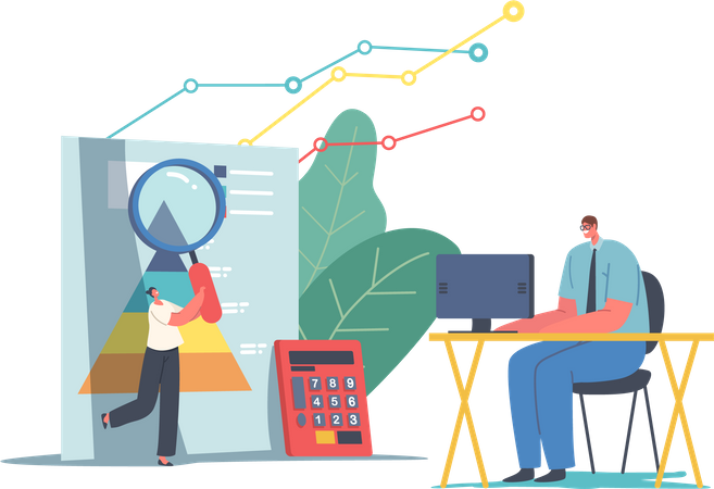 Statistical and Data Analysis for Business Investment and Financial Monitoring  Illustration