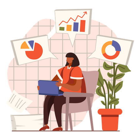 Statistical data analysis by employer Illustration