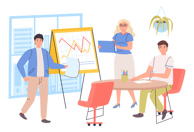 Statistical data analysis by team  Illustration