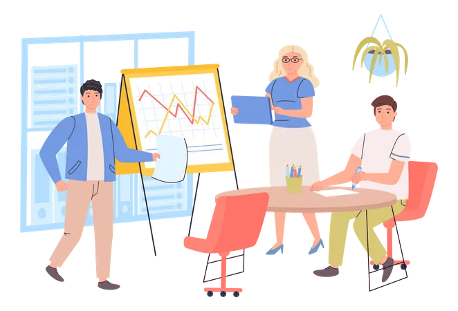 Statistical data analysis by team  Illustration