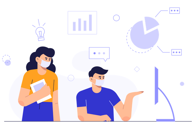 Statistical data analysis by team  Illustration