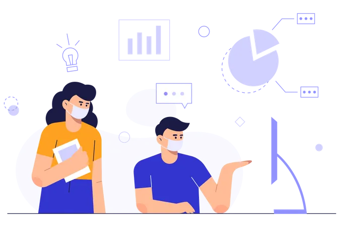 Statistical data analysis by team  Illustration