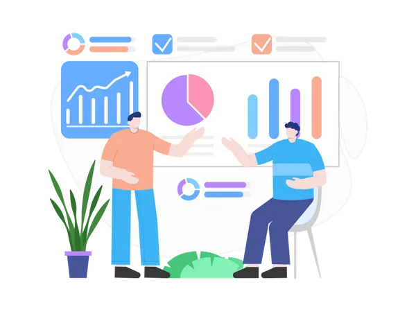 Statistical data analysis by team  Illustration