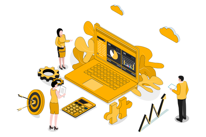 Statistical data analysis by team  Illustration