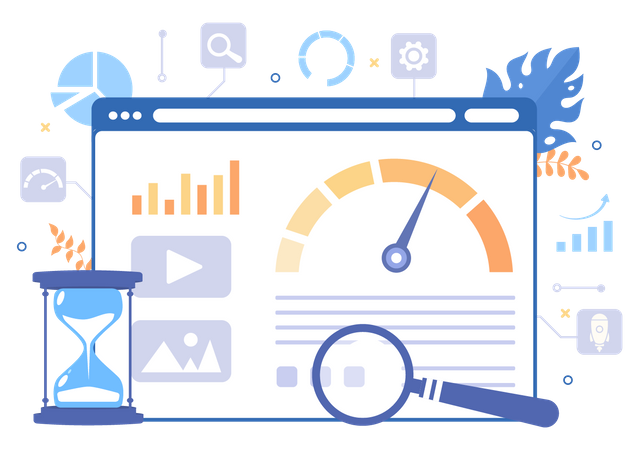 Statistiques de chargement des pages Web  Illustration