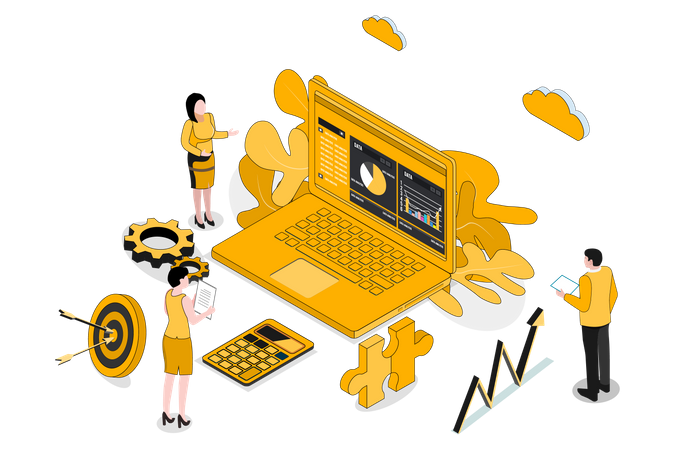 Statistische Datenanalyse nach Team  Illustration