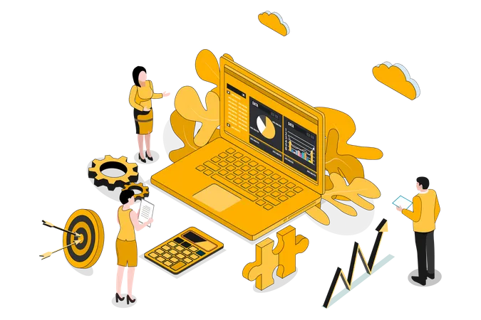 Statistische Datenanalyse nach Team  Illustration