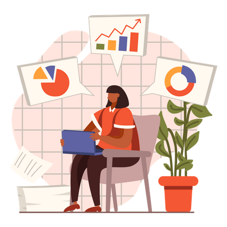 Statistische Datenanalyse nach Arbeitgeber  Illustration