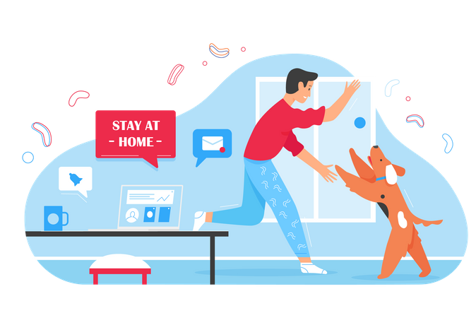 Stay at home  Illustration