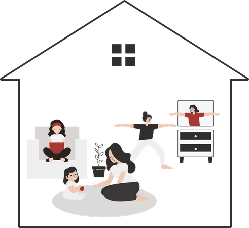 Stay at home  Illustration